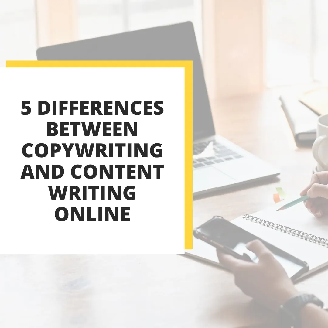 5 differences between copywriting and Content writing online